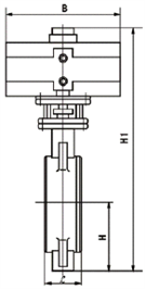 D672X氣動對夾式單偏心軟密封蝶閥外形尺寸圖 D672X氣動對夾式單偏心軟密封蝶閥外形尺寸圖