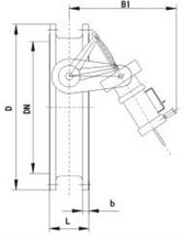 HH47型蝶式緩沖止回閥外形尺寸圖 HH47型蝶式緩沖止回閥外形尺寸圖