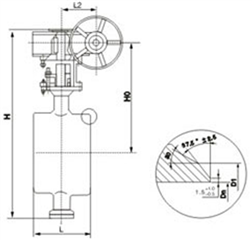 對焊式三偏心蝶閥外形尺寸圖 對焊式三偏心蝶閥外形尺寸圖