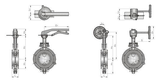 防結(jié)露鋁合金壓鑄蝶閥外形尺寸圖 防結(jié)露鋁合金壓鑄蝶閥外形尺寸圖
