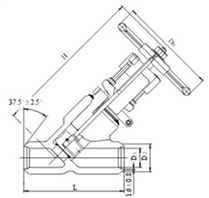 直流式對焊截止閥外形尺寸圖 直流式對焊截止閥外形尺寸圖